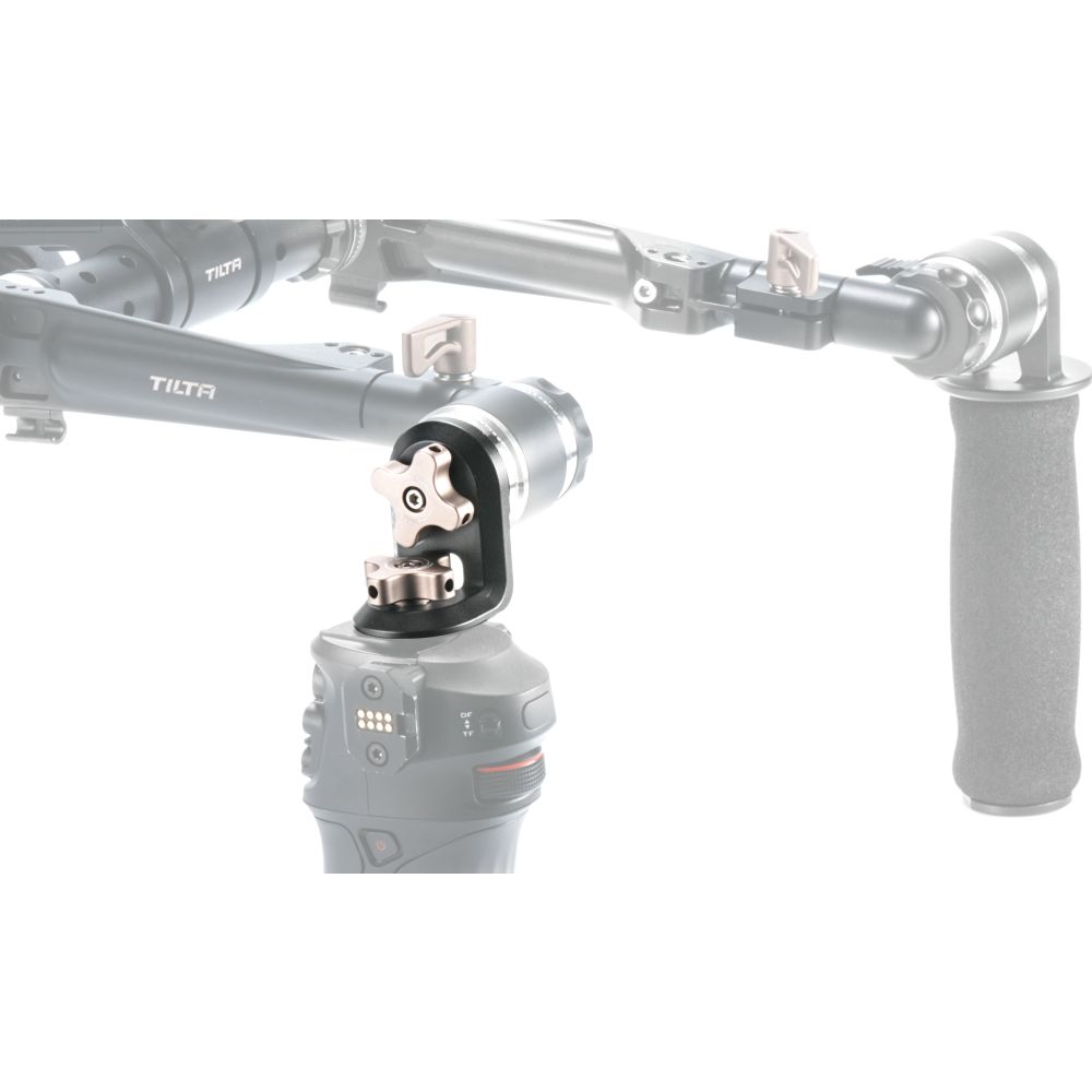 Adattatore a rosetta ad angolo retto Tilta da 1/4"-20 con perni di posizionamento - Nero