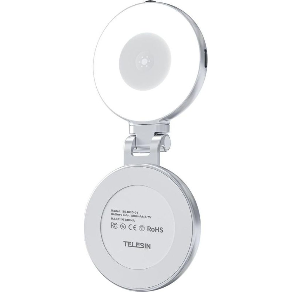 Telesin C03 Selfie Light MagSafe girevole + specchio - argento