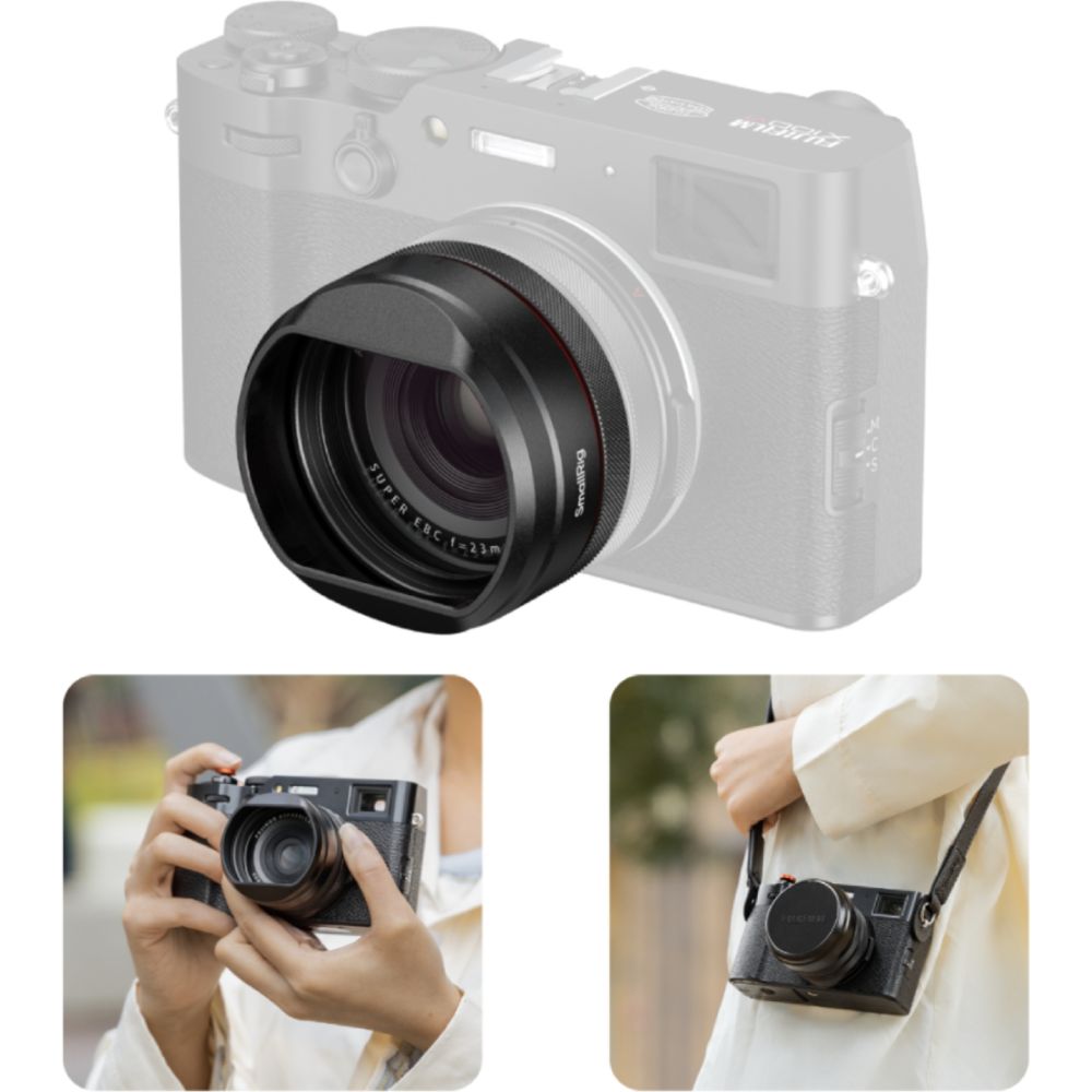Kit filtro UV SmallRig 5850 con paraluce per Fujifilm X100VI / X100V, nero