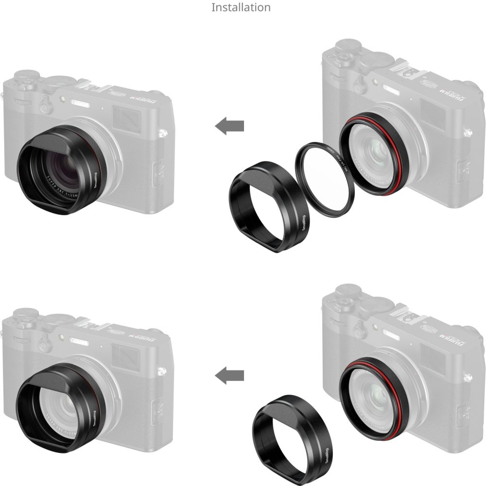 Kit filtro UV SmallRig 5850 con paraluce per Fujifilm X100VI / X100V, nero