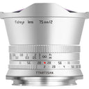 TTArtisans APS-C 7.5mm f/2.0 Nikon Z-attacco argento