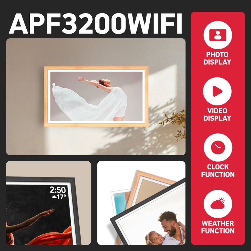 Cornice portafoto AgfaPhoto Frameo 3 in 1 da 32" con Wi-Fi