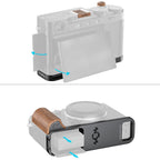 SmallRig 5985 L-Shaped Attacco Piastra con Wooden Handle per FUJIFILM X-E5, Rosewood / Nero