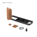 SmallRig 5985 L-Shaped Attacco Piastra con Wooden Handle per FUJIFILM X-E5, Rosewood / Nero
