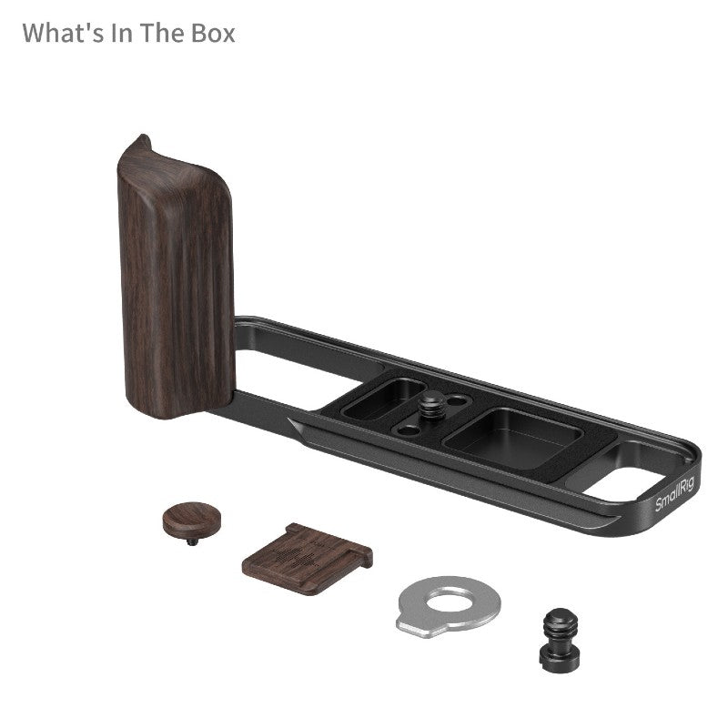 SmallRig L-Shaped Attacco Piastra con Wooden Handle per Fujifilm X-E5 Ebony Nero 6236
