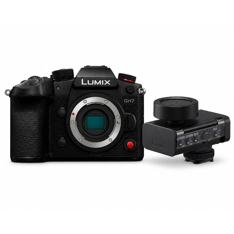 Panasonic Lumix DC-GH7 + Lumix DMW-DMS1E Microfono shotgun digitale