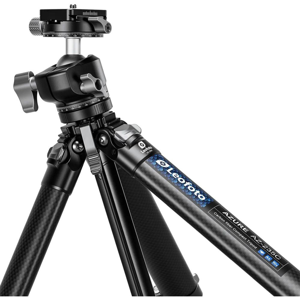 Leofoto AZ-235C+LH-30R Treppiede ultracompatto serie Azure, metà argento
