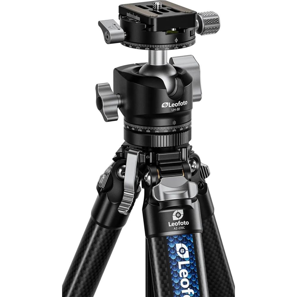 Leofoto AZ-235C+LH-30R Treppiede ultracompatto serie Azure, metà argento