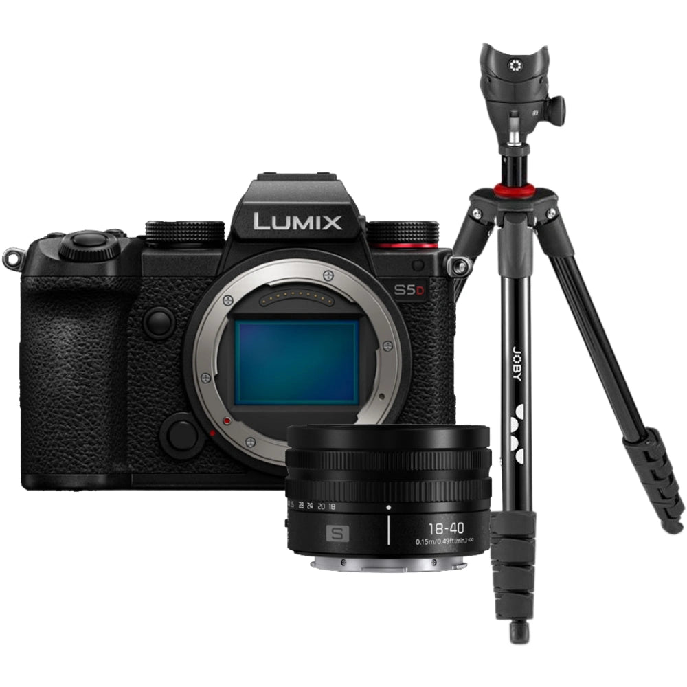 Panasonic LUMIX S5D + 18-40mm + Joby Action Treppiede