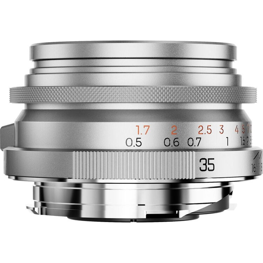 Thypoch Full-frame Ksana 35mm f/2 ASPH. with lens hood Leica M, silver chrome