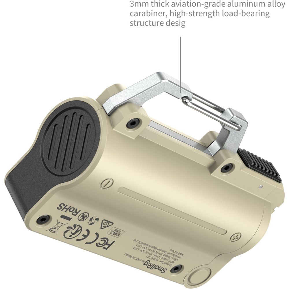Kit caricabatterie SmallRig 6088 con 1 batteria 21700 da 5000 mAh, colore marrone sabbia.