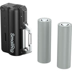 Kit caricabatterie SmallRig 6091 con 2 batterie 21700 da 5000 mAh, colore nero.
