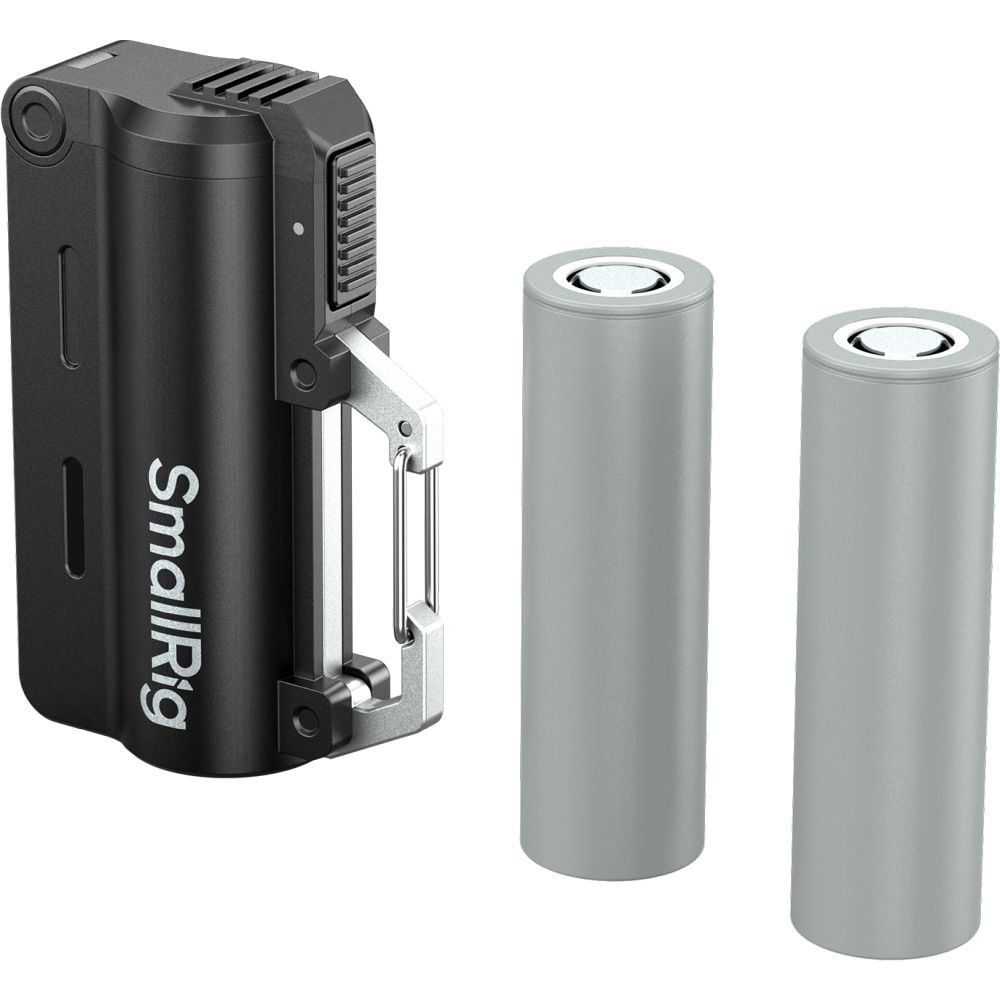 Kit caricabatterie SmallRig 6091 con 2 batterie 21700 da 5000 mAh, colore nero.