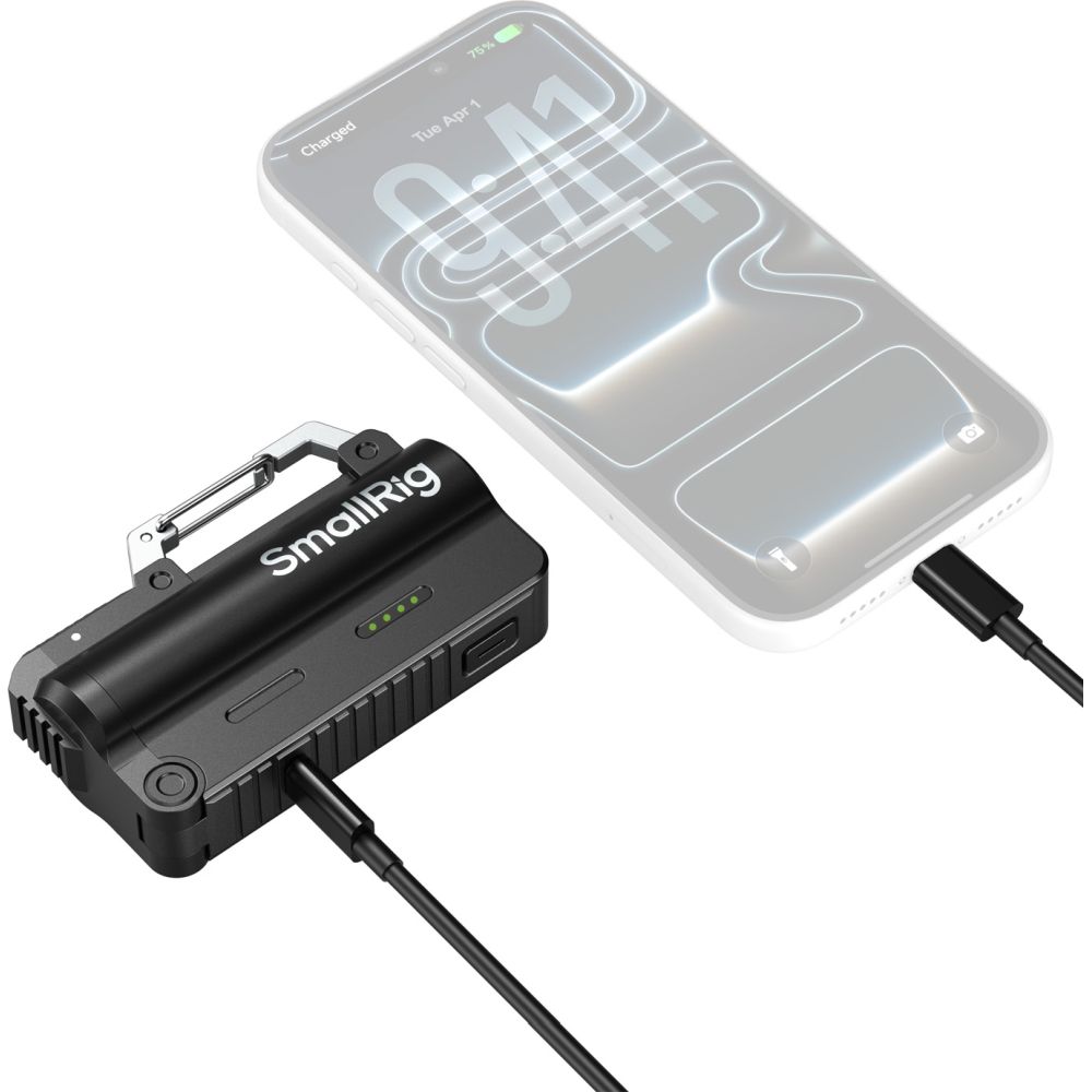 Kit caricabatterie SmallRig 6091 con 2 batterie 21700 da 5000 mAh, colore nero.