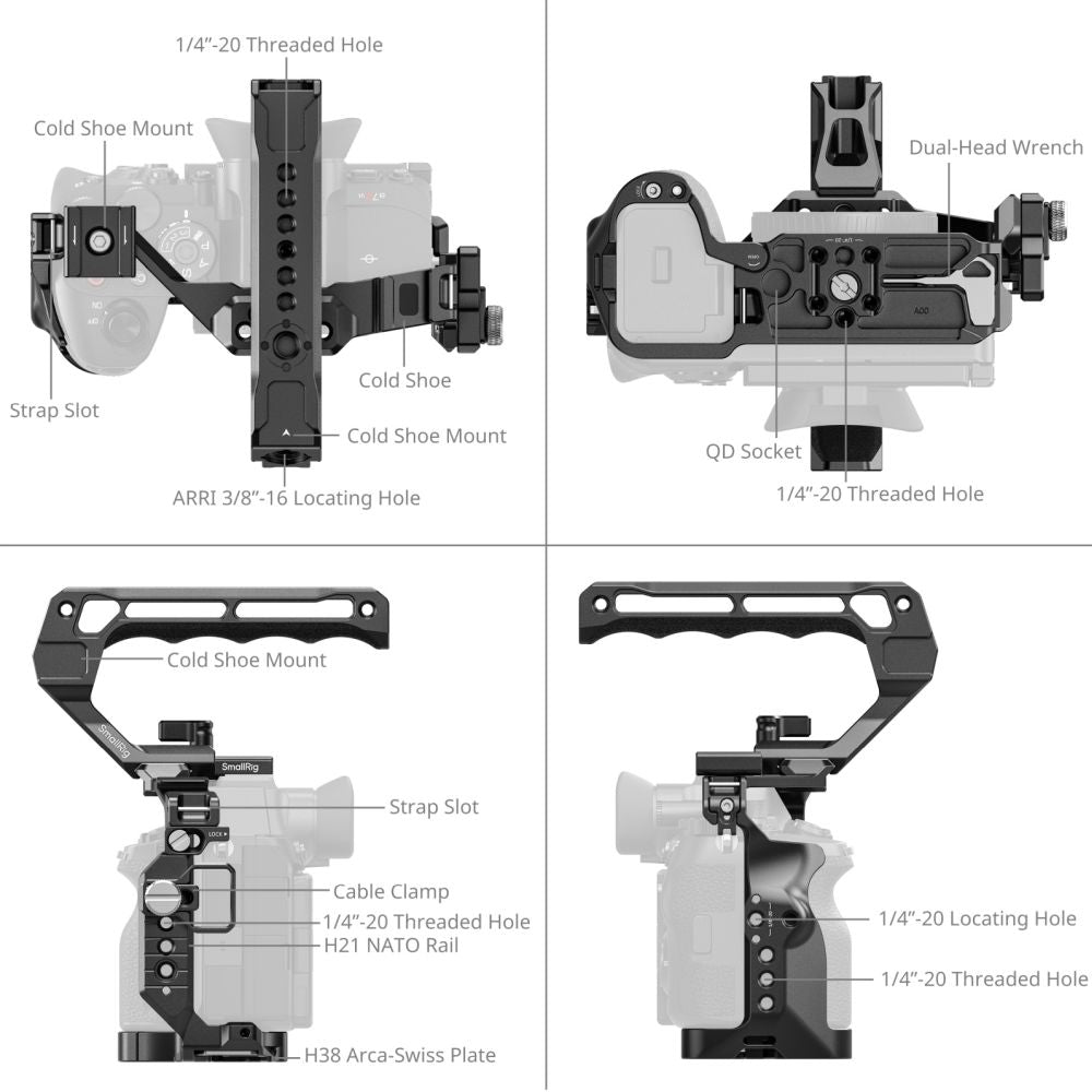 Kit di gabbia avanzata SmallRig 6704 per Sony Alpha 7R VI
