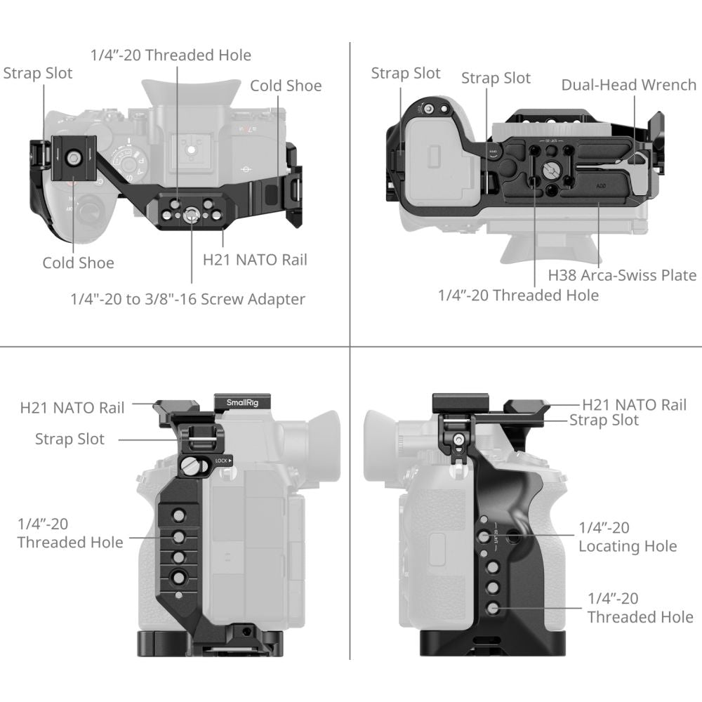 Gabbia a sgancio rapido SmallRig 6702 "HawkLock" per Sony Alpha 7R VI