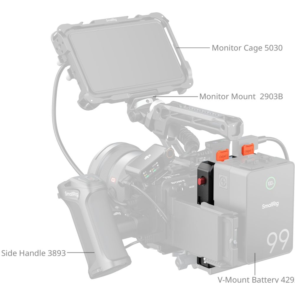 Adattatore per batteria V-Attacco con gestione intelligente dell'alimentazione SmallRig 5653 (edizione base)