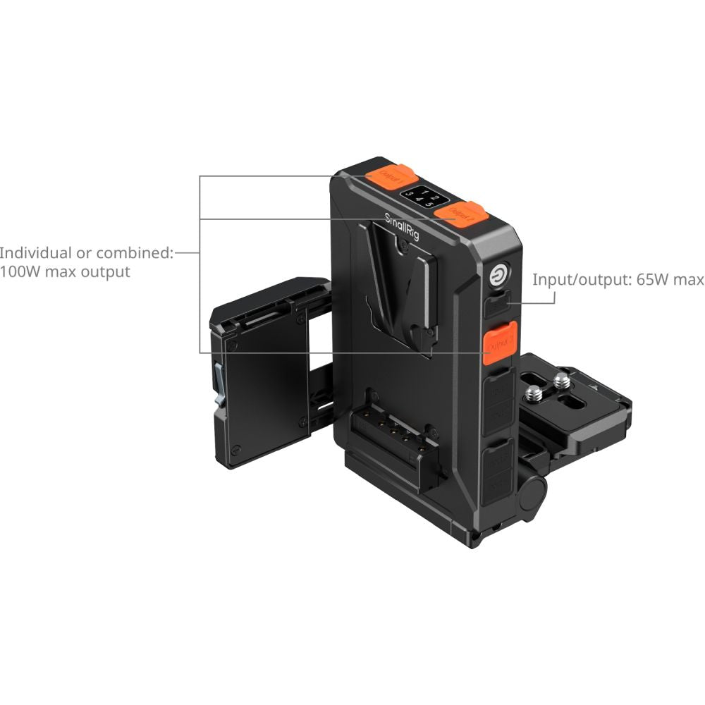 Adattatore per batteria V-Attacco con gestione intelligente dell'alimentazione SmallRig 5899 (compatibile con piastra a sgancio rapido Arca-Swiss)