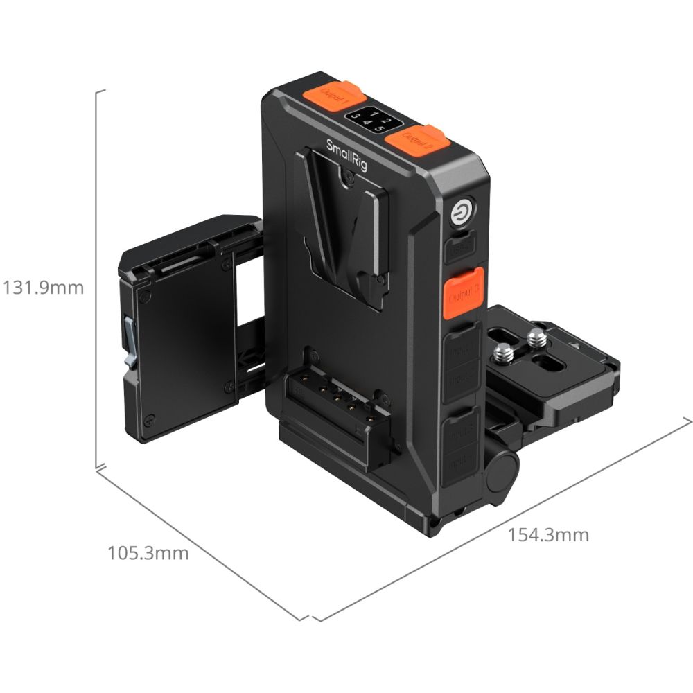 Adattatore per batteria V-Attacco con gestione intelligente dell'alimentazione SmallRig 5899 (compatibile con piastra a sgancio rapido Arca-Swiss)