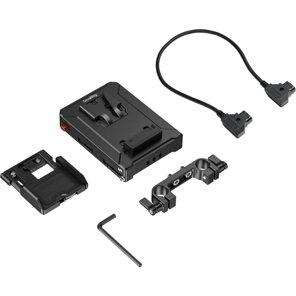 Piastra adattatrice per batteria V-Attacco con gestione intelligente dell'alimentazione SmallRig 5881 (con morsetto a doppia asta da 15mm)