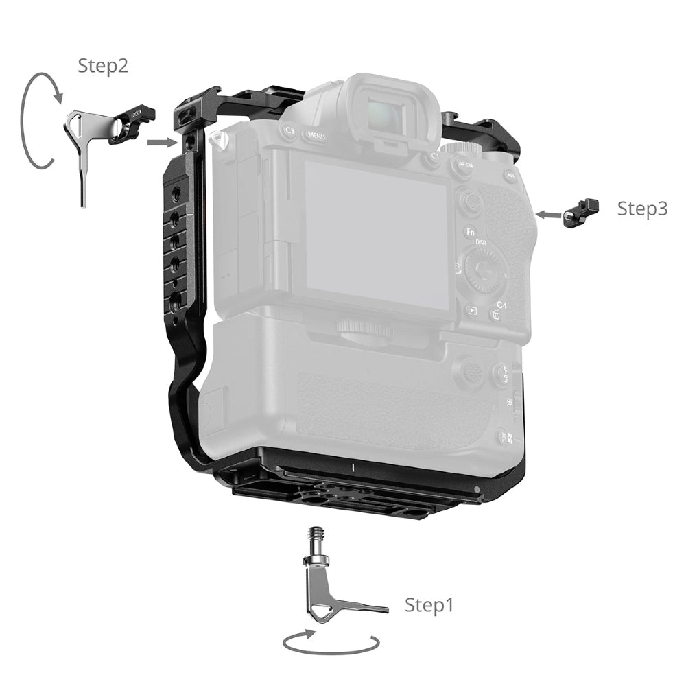 Gabbia SmallRig 6114 per Sony Alpha 7R V / 7 IV / 7S III / 1 / 7R IV / 7 V con impugnatura verticale VG-C4EM