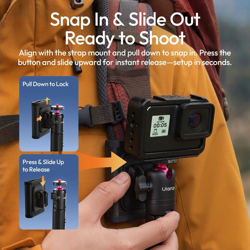 Ulanzi MT55 SnapGo Mini Selfie stick Tripod (1/4" Mount)