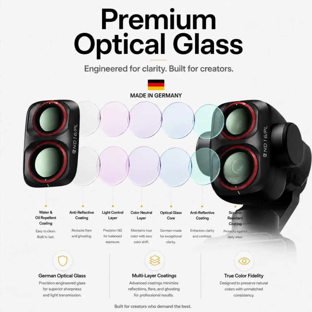 Freewell Osmo Pocket 4P Filtri - Kit Mega - Confezione da 12 - Bianco