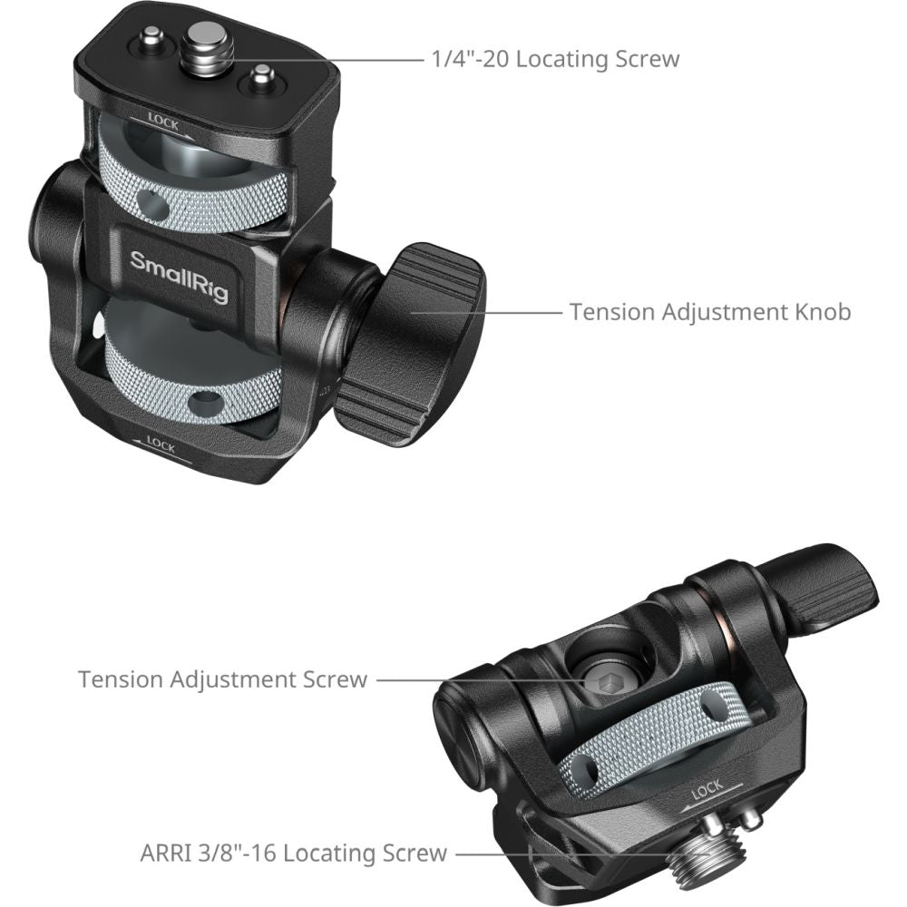 SmallRig 6314 Monitor Support per Horizontal & Vertical Shooting con ARRI 3/8"-16 Locating Vite