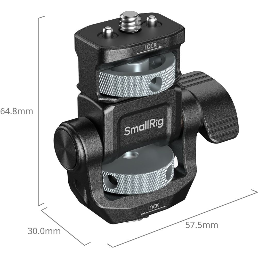SmallRig 6314 Monitor Support per Horizontal & Vertical Shooting con ARRI 3/8"-16 Locating Vite