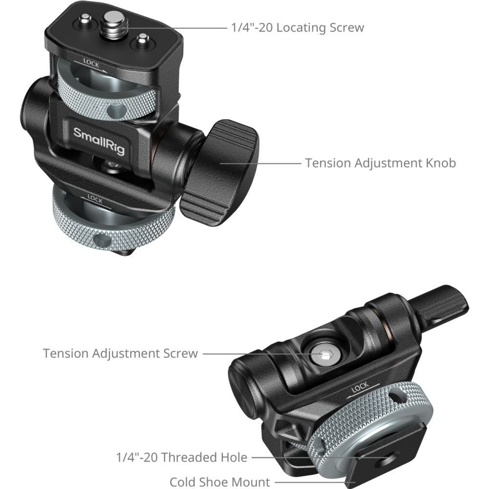 SmallRig 6313 Monitor Support per Horizontal & Vertical Shooting con Cold Shoe Attacco