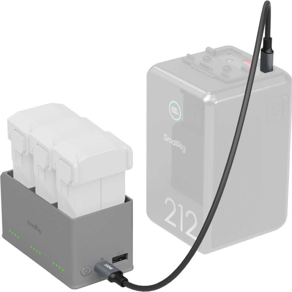SmallRig 6502 100W Caricabatterie per DJI Mini 5 / 4 / 3 Pro