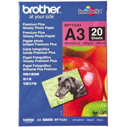 Brother 20 fogli A3 carta fotografica lucida 260grs - Kamera Express